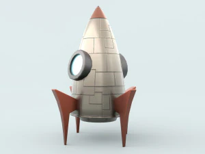 foguete de desenho animado Modelo 3D