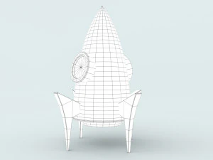 foguete de desenho animado Modelo 3D