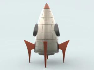 foguete de desenho animado Modelo 3D