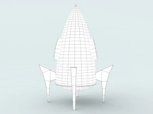 foguete de desenho animado Modelo 3D