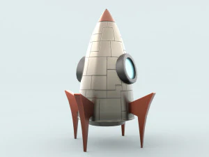 foguete de desenho animado Modelo 3D
