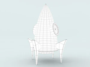 foguete de desenho animado Modelo 3D