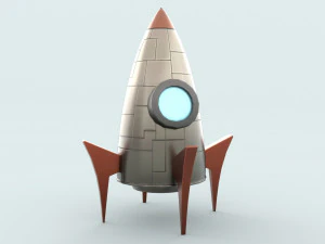 foguete de desenho animado Modelo 3D