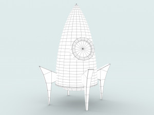 cartoon rocket 3D-Modell