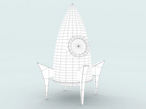 foguete de desenho animado Modelo 3D