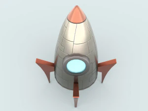 foguete de desenho animado Modelo 3D