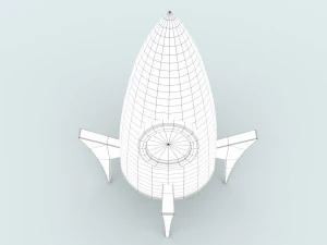 foguete de desenho animado Modelo 3D