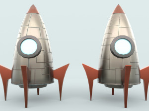 cartoon rocket 3D-Modell