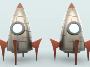 foguete de desenho animado Modelo 3D