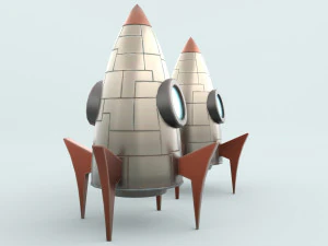 foguete de desenho animado Modelo 3D