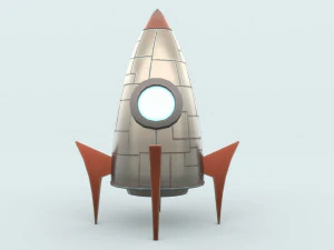 foguete de desenho animado Modelo 3D