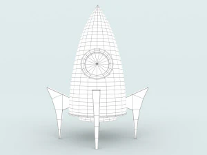 foguete de desenho animado Modelo 3D