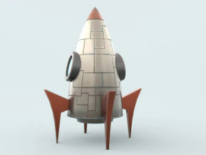 foguete de desenho animado Modelo 3D