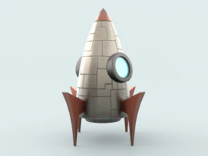 foguete de desenho animado Modelo 3D