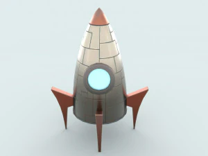foguete de desenho animado Modelo 3D