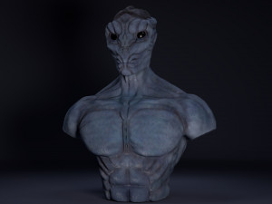 alien bust Model 3D