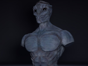 alien bust Model 3D