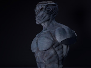 alien bust Model 3D