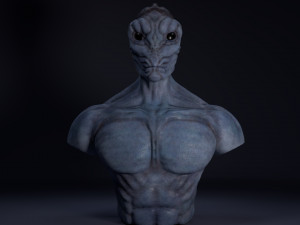 alien bust Model 3D