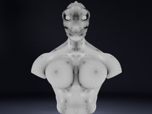 alien bust Model 3D