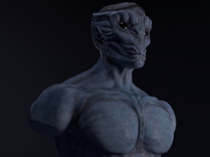 alien bust Model 3D