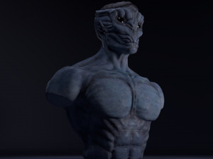 alien bust Model 3D