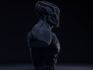 alien bust Model 3D