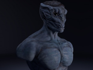 alien bust Model 3D