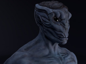 alien bust Model 3D