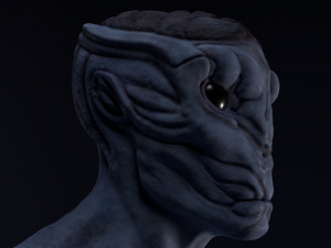 alien bust Model 3D