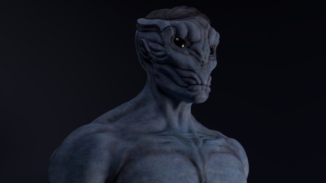 alien bust Model 3D .c4d .max .obj .3ds .fbx .stl .blend 