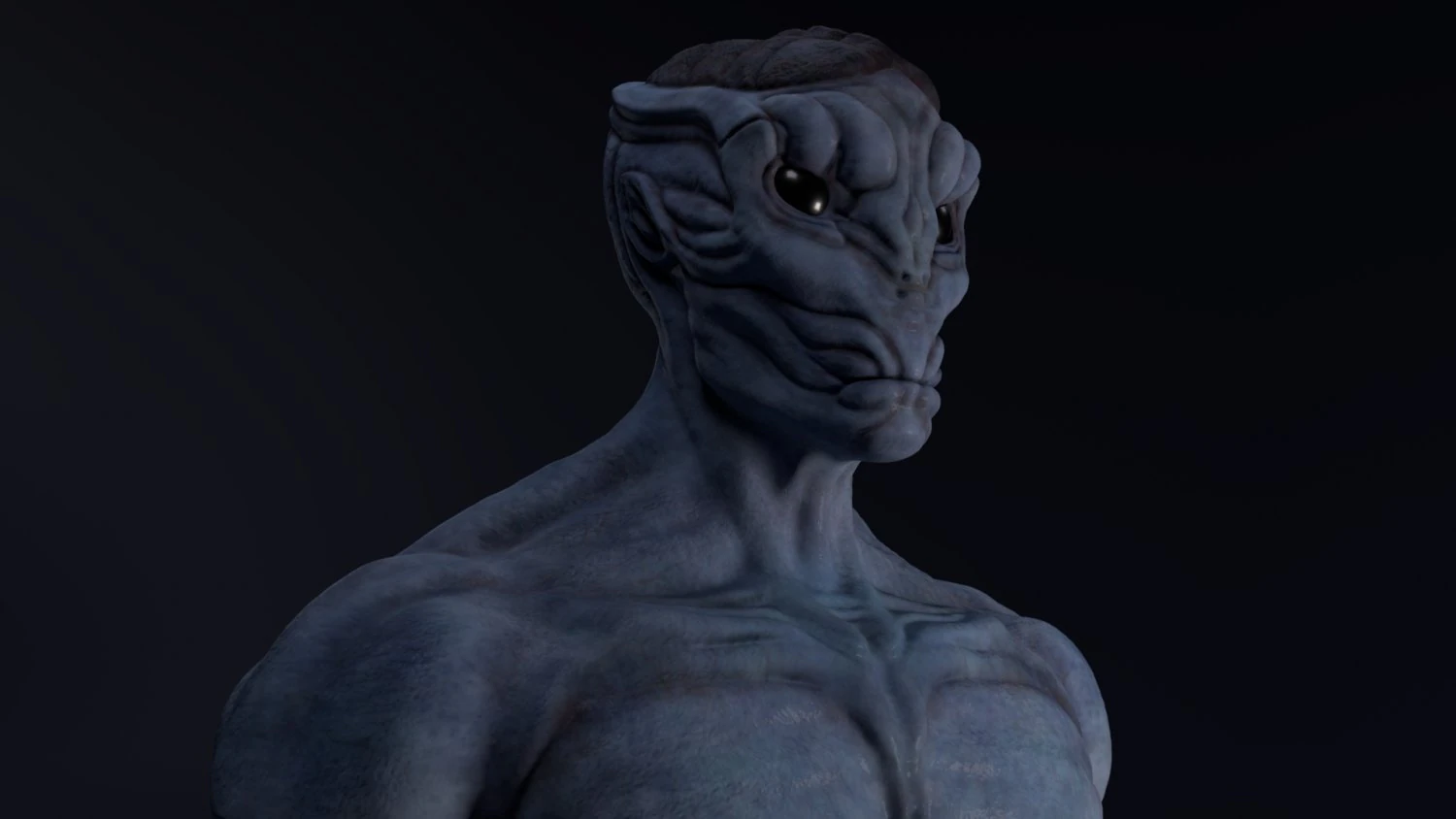 alien bust 3D Model .c4d .max .obj .3ds .fbx .stl .blend 