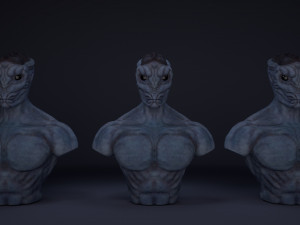 alien bust Model 3D