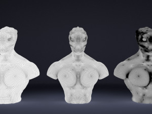 alien bust Model 3D
