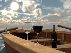 ボートのシーン 3Dモデル