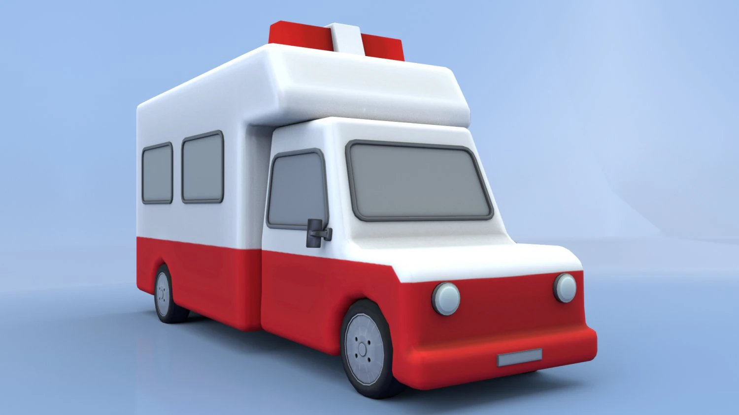cartoon ambulance 3D Model .c4d .max .obj .3ds .fbx .stl .blend 