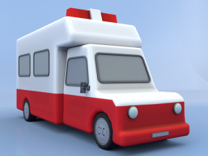 cartoon ambulance 3D Model