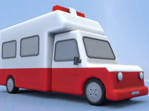 cartoon ambulance 3D Model