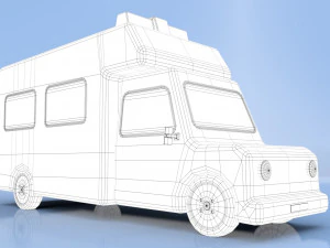 cartoon ambulance 3D Model