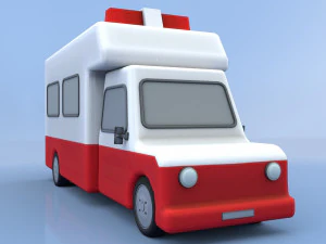 cartoon ambulance 3D Model