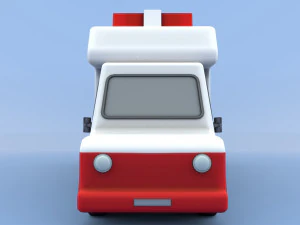 cartoon ambulance 3D Model