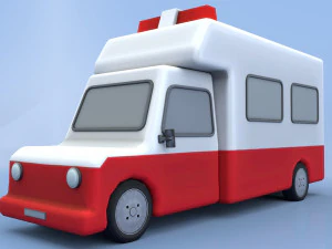 cartoon ambulance 3D Model