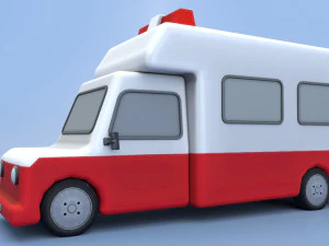 cartoon ambulance 3D Model