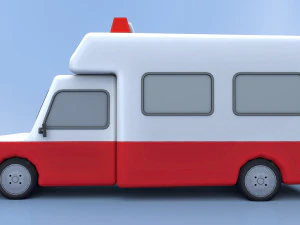 cartoon ambulance 3D Model