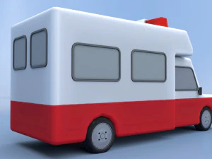 cartoon ambulance 3D Model