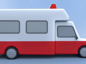 cartoon ambulance 3D Model