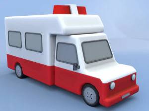 cartoon ambulance 3D Model