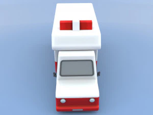 cartoon ambulance 3D Model