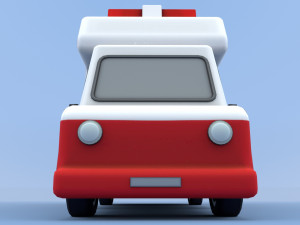 cartoon ambulance 3D-Modell