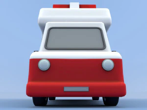 cartoon ambulance 3D Model